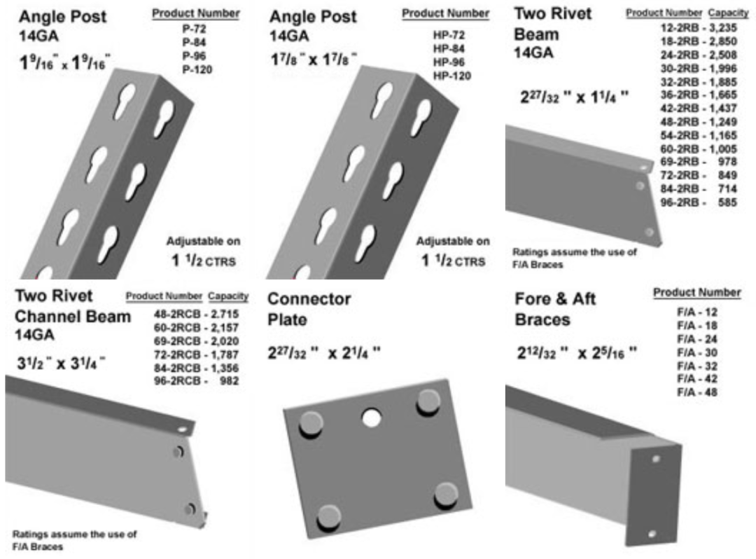 WidespanShelvingPartsImg Cantilever Racks in Houston