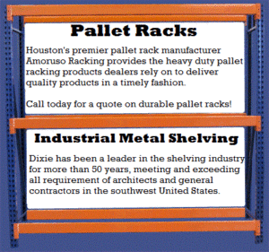 pallet racks and industrial metal shelves